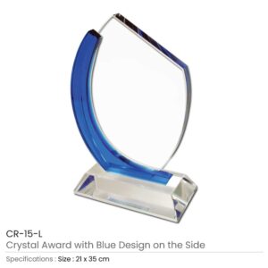 Crystal Awards with Blue Design Side - Image 4