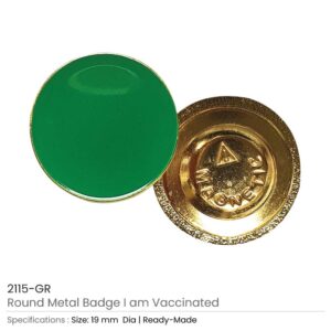 I Am Vaccinated Badge - Green imprint - Image 3