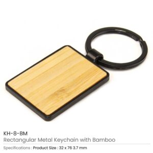 Metal Key Chain with Bamboo - Image 3