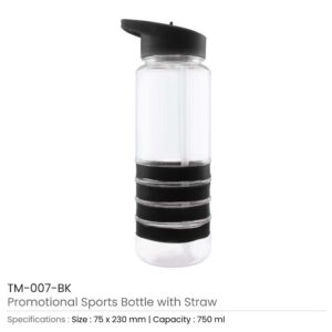Water Bottle with Straw - Image 6