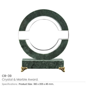 Round Crystal & Marble Awards in Box - Image 3