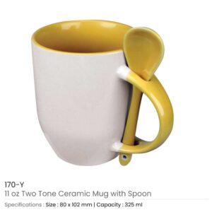 Ceramic Mugs with Spoon - Image 10