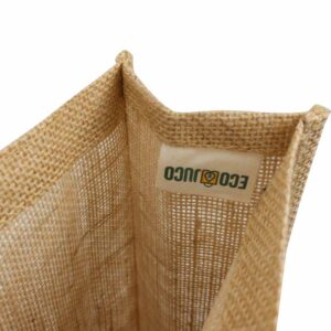 Jute Bag with Black Cotton Pocket and Handle - Image 4