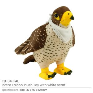 Falcon Plush Toys with White Scarf for Branding 22 cm - Image 3