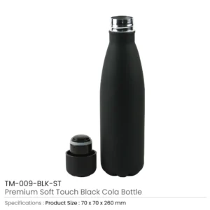 Premium Soft Touch Matt Cola Bottles in Stainless Steel 500ml - Image 3