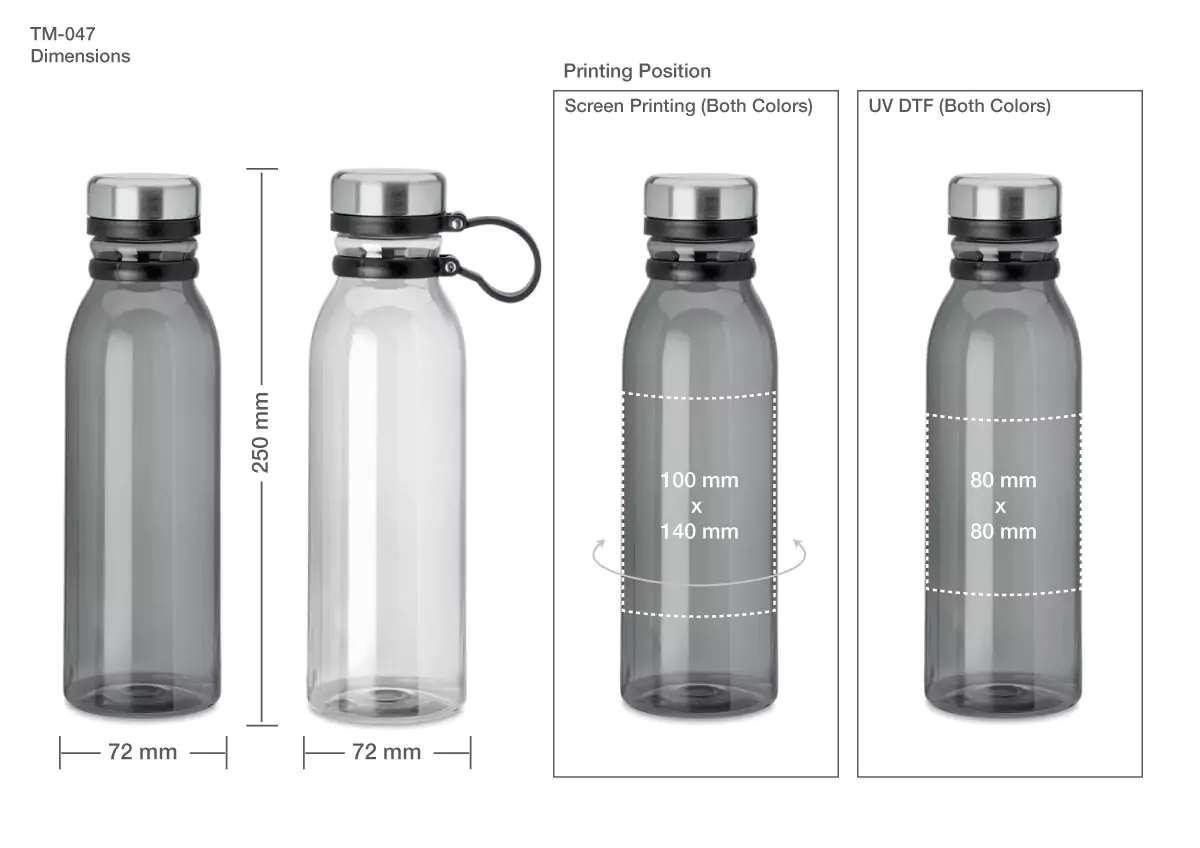 rPET Transparent Bottles Printing Details rPET Transparent Bottles Printing Details