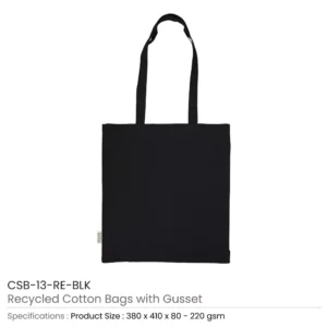 Recycled Cotton Tote Bags with Gusset 8 Oz - Image 5