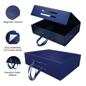 Foldable Gift Box with Magnetic Closure & Ribbon Handle - Image 3