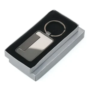 Metal Keychain Rectangle Gun Metal Matte Finish Plate - Image 8