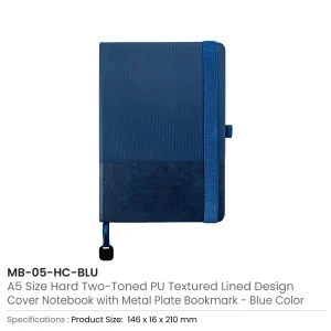 Hard Cover PU Notebooks in A5 Size with Metal Plate Bookmark - Image 8