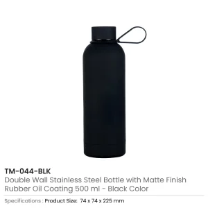 Stainless Steel Water Bottles 500ml – Double Wall, Matte Finish, Soft-Touch Rubber Coating - Image 8