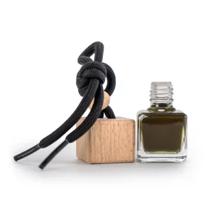 Hanging Car Diffuser Bottle with Bamboo Lid – Black Ice Fragrance - Image 3