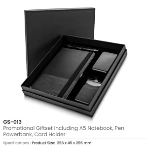 Promotional Office Gift sets in Black Square Premium Gift Box - Image 3