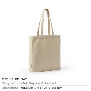 Recycled Cotton Tote Bags with Gusset 220 GSM - Image 7